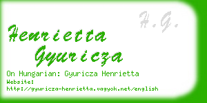 henrietta gyuricza business card